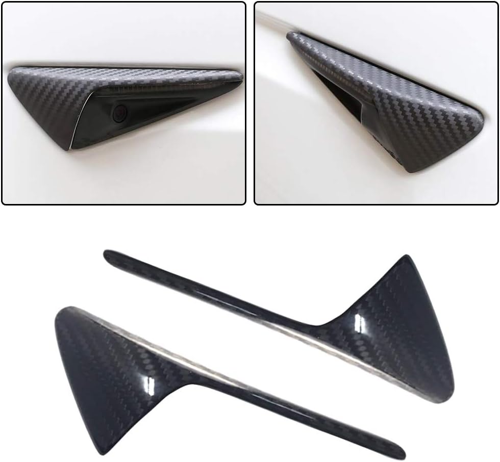 AIR DAMS, BRAND, CATEGORY, JC SPORTLINE, Model 3 CF Fender Cover Trim, fits Tesla Model 3 Sedan 4D 2017-202022 Carbon Fiber Side Markers Turn Signal Overlay Air Vent Hood Sticker Intake Spoiler