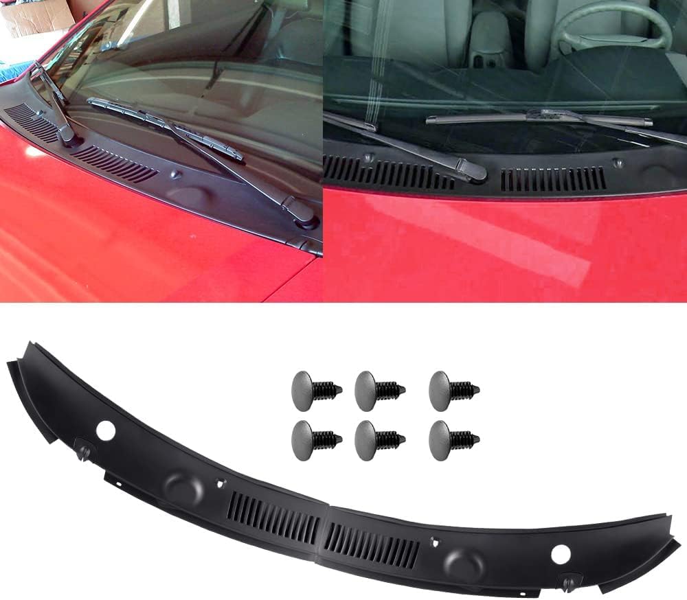 BRAND, CATEGORY, GRILLES, PIT66, PIT66 Windshield Wiper Cowl Vent Grille Panel Hood, Compatible with Ford Mustang GT SVT 1999-2004, Direct Aftermarket Replace #3R3Z 6302228 AAA 2PCS