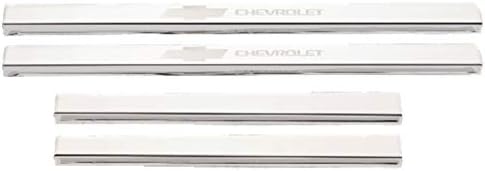 BRAND, CATEGORY, DOOR ENTRY GUARD, PUTCO, Putco Chevrolet Bowtie Licensed Stainless Steel Door Sill Plates Kit - FitsChevy Silverado 2019-2025 Crew Cab