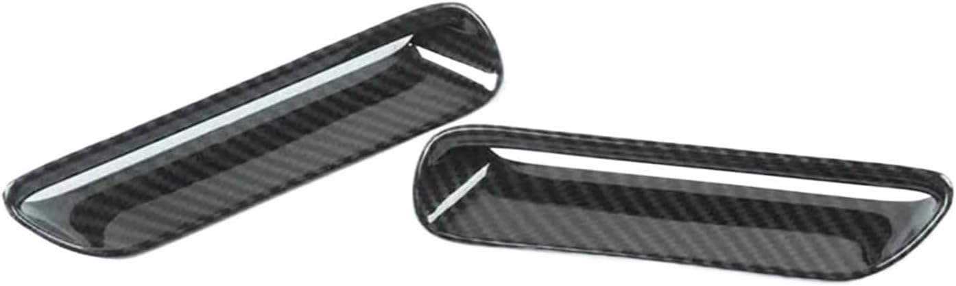 BODY KITS, BRAND, CATEGORY, HIKNNE, Qizm 1 Pair Carbon Fiber Style Car Front Hood Scoop Air Vent Bezel Cover Trim Fit for Dodge Challenger 2009-2014