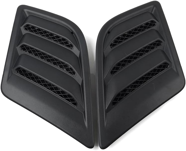 BACAR, BRAND, CATEGORY, GRILLES, Rbanna1 Side Hood Intake Bezel Vent Grille Cover Right + Left Black ABS For Dodge Ram 1500 DT Body Style 2019-2024 Model 1Pair