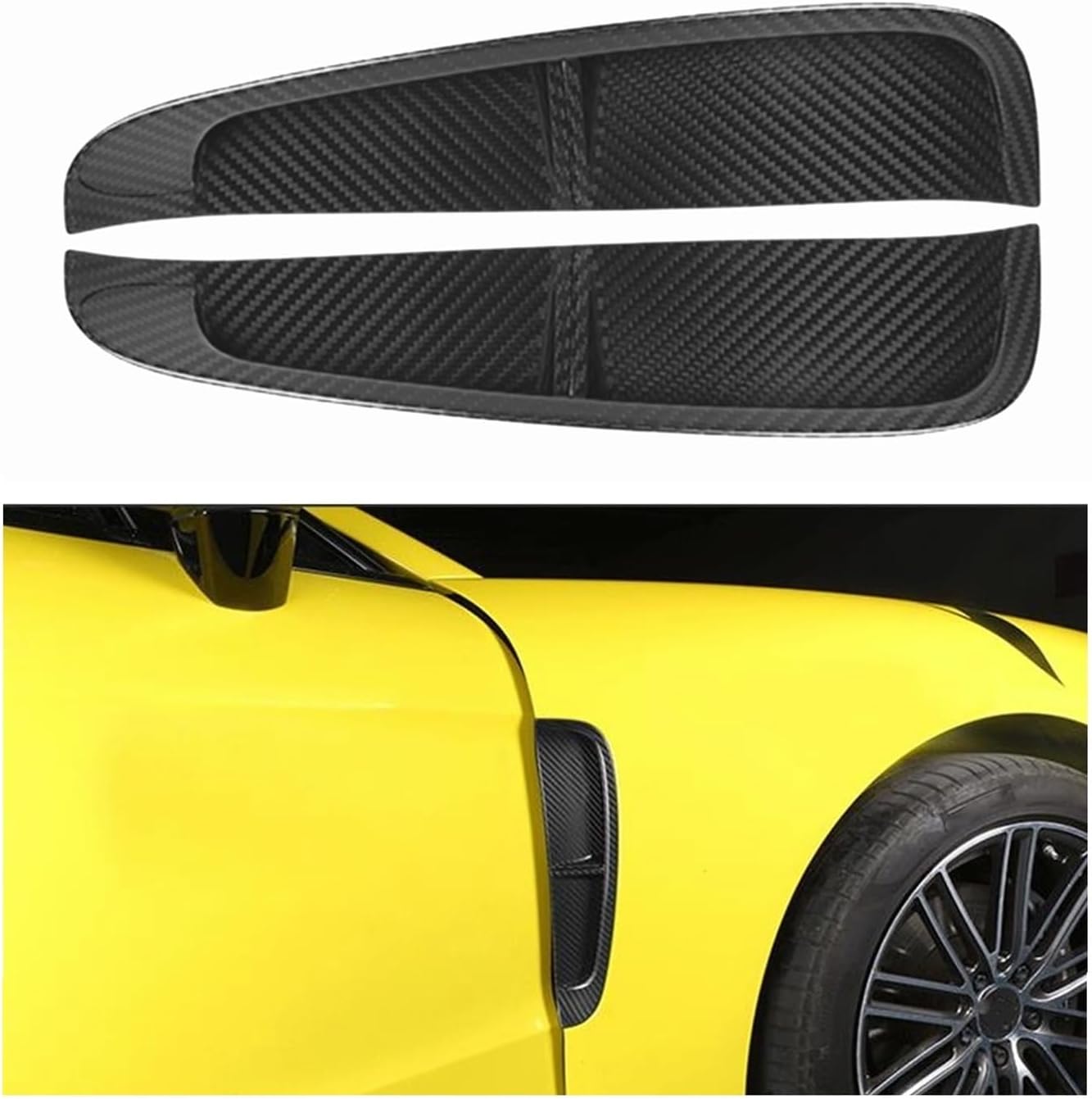 BRAND, CATEGORY, FENDERS, OKLCJUN, Real Carbon Fiber Car Body Bumper Side Fender Hood Air Vent Intake Grille Frame Cover Trim Canard 2017-2023