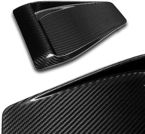 BRAND, CATEGORY, HK5, HOOD SCOOPS, Real Carbon Fiber V-Style Air Flow Intake Hood Scoop Cover Bonnet Vent Body Kit Compatible with 2008-2015 Mitsubishi Lancer Evolution Ralliart Model, 2009 2010 2011 2012 2013 2014