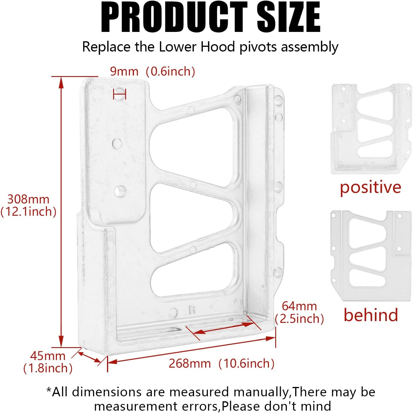 BRAND, CATEGORY, HOODS, MOQIANG, Right Lower Hood Pivot “J” Hook Fits for Peterbilt 377 378 379 Replaces for 1304708R (Passenger Side)