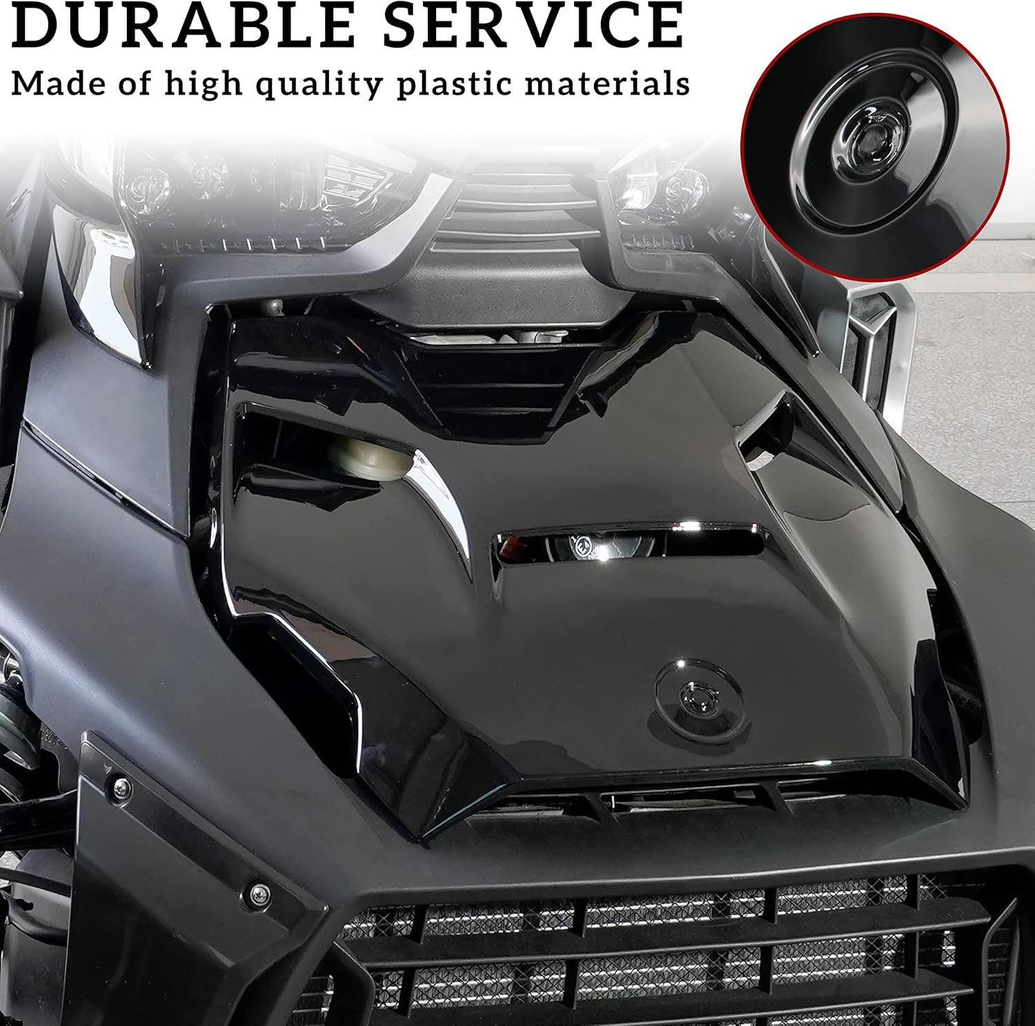 BRAND, CATEGORY, HOOD SCOOPS, SAUTVS, SAUTVS Epic Hood Panel for Can-Am Ryker, Gloss Black Epic Turbo Hood Scoop for Can-Am Ryker 600 900 & Ryker Rally Edition 2019-2024 Accessories (1PC, Replace #219400877)