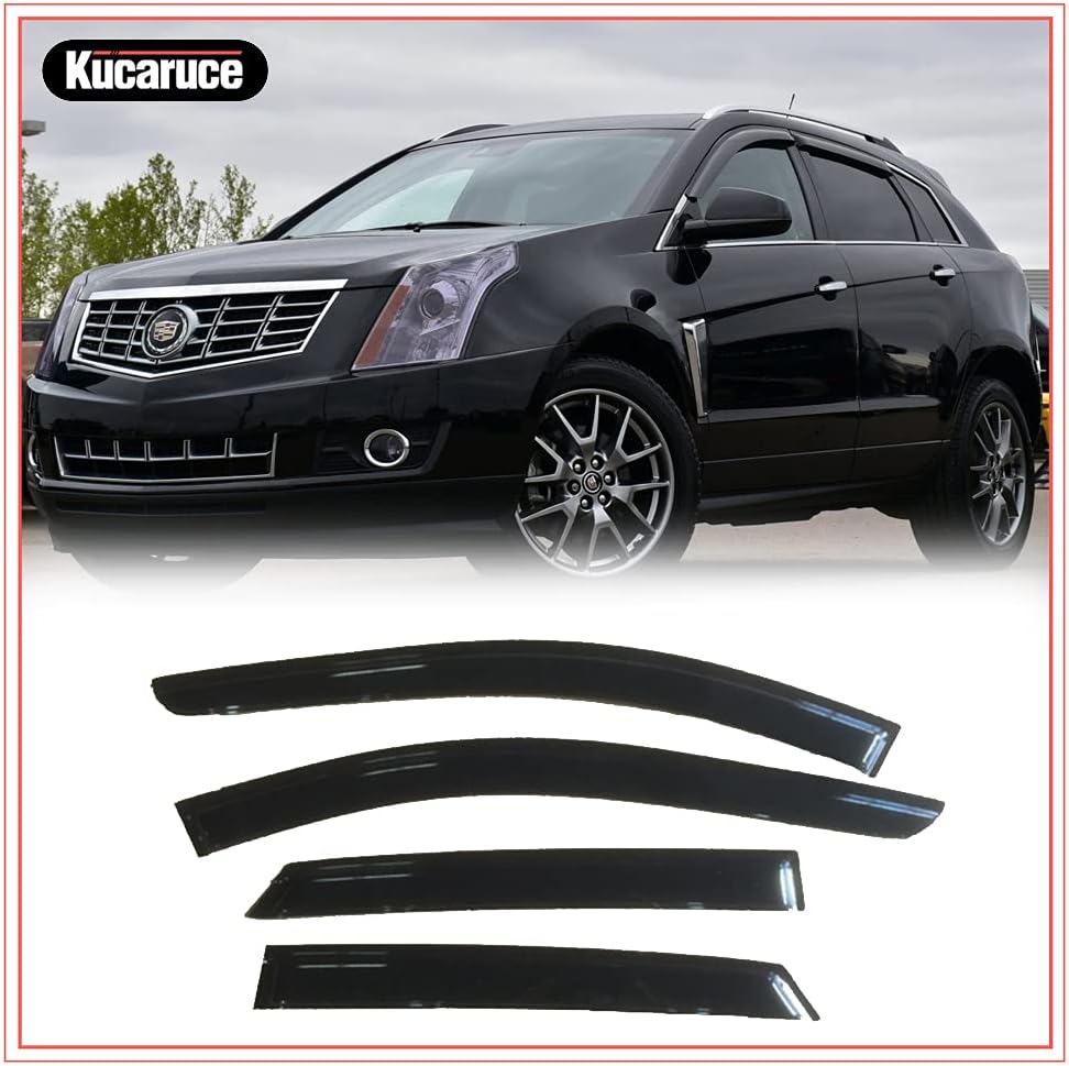 BODY, BRAND, CATEGORY, KUCARUCE, Side Window Visor Wind Vent Deflector, 4pcs Out-Channel Tape-On Nice Sun Rain Guards Set fit for 2007-2014 Chevrolet Tahoe, 2007-2014 GMC Yukon (Not Fit Yukon XL Model) 94514