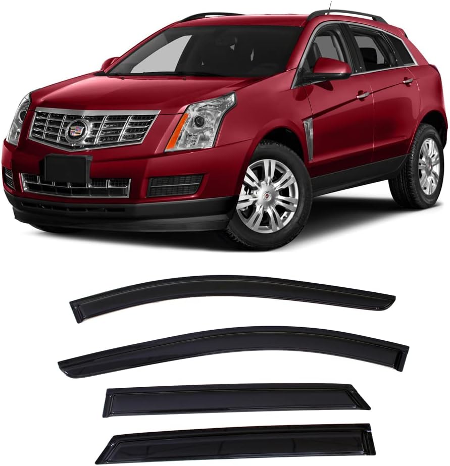 BODY, BRAND, CATEGORY, KUCARUCE, Side Window Visor Wind Vent Deflector, 4pcs Out-Channel Tape-On Nice Sun Rain Guards Set fit for 2007-2014 Chevrolet Tahoe, 2007-2014 GMC Yukon (Not Fit Yukon XL Model) 94514