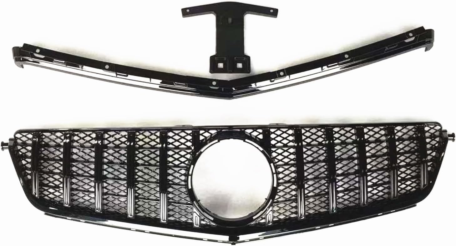 BRAND, CATEGORY, FXSMFDC, GRILLES, Sport Front Kidney Grille Grills Car Front Grille Grill Upper Bumper Hood Grid With Frame Bracket Auto Part For Mercedes For Benz C63 For AMG 2008-2011 GT Car Grilles