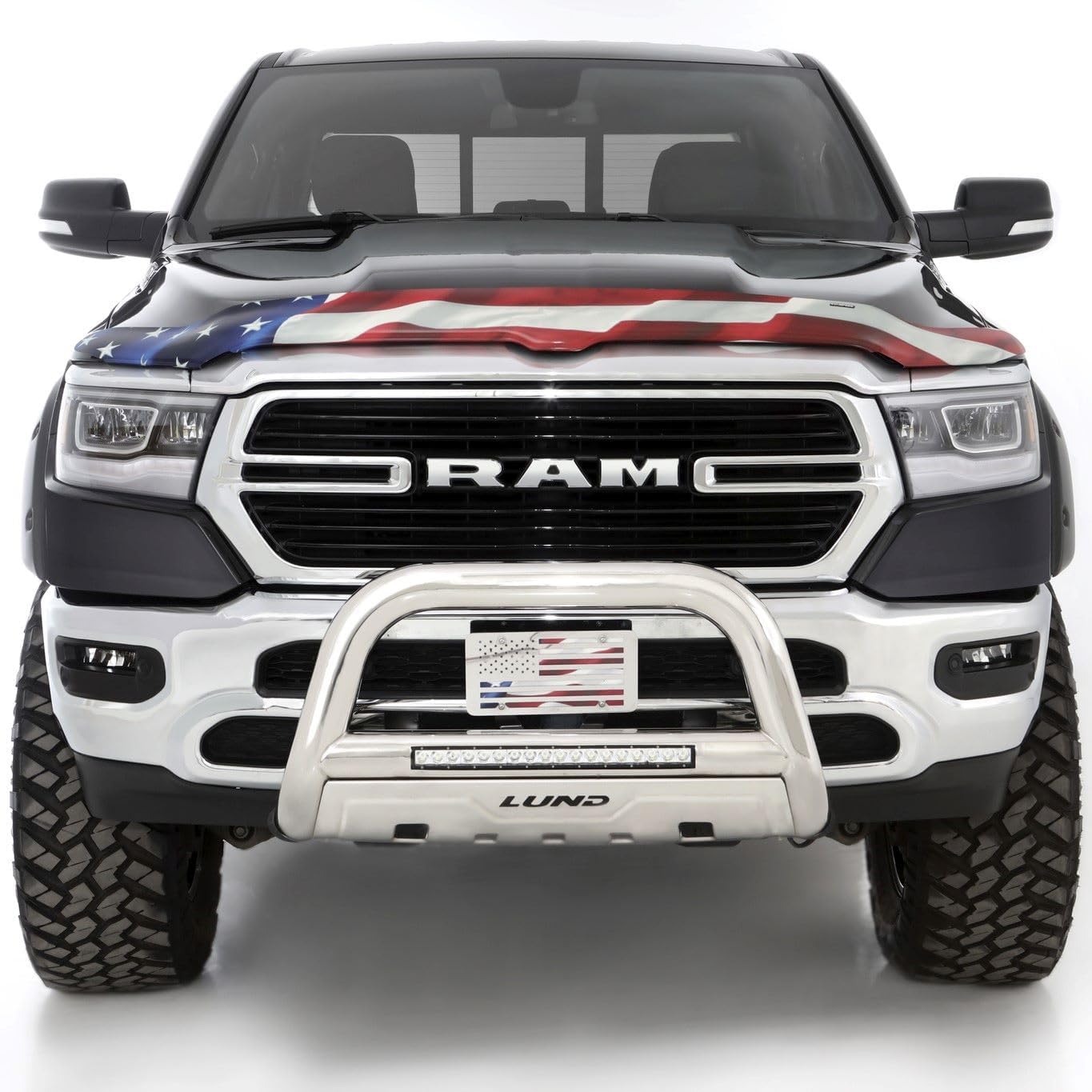 BODY, BRAND, CATEGORY, STAMPEDE, Stampede | Vigilante Hood Protector - High Profile / American Flag (no Eagle) | 2012-2015 Toyota Tacoma | 2323-41