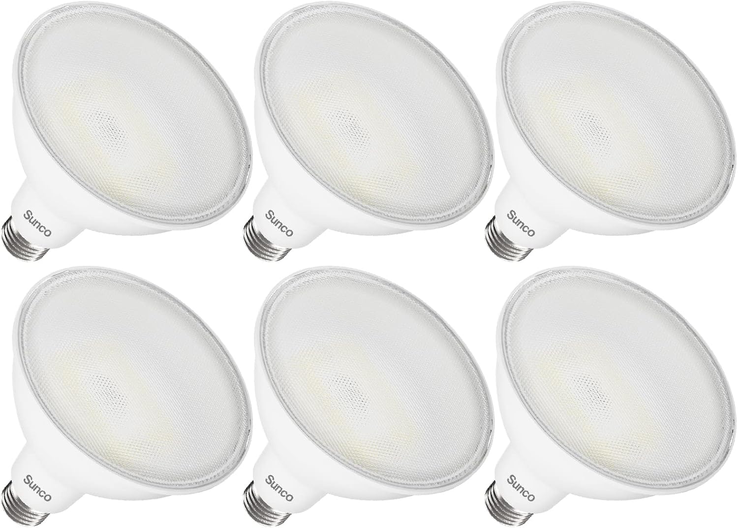 BRAND, CATEGORY, LED BULBS, SUNCO LIGHTING, Sunco 6 Pack 1800 Lumens Outdoor LED Flood Light Waterproof PAR38 LED Bulb, Dimmable, 15W=150W, 3000K Warm White, E26 Base, UL Listed