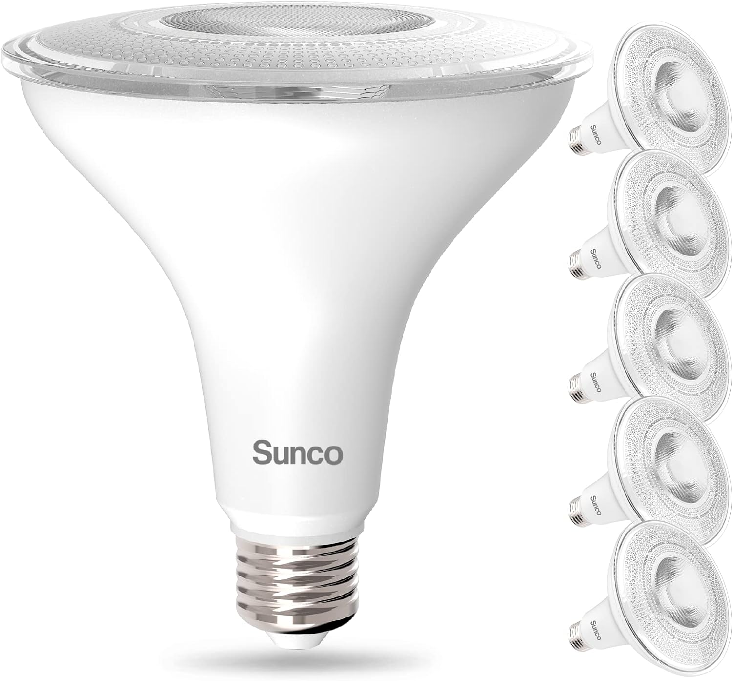 BRAND, CATEGORY, LED BULBS, SUNCO LIGHTING, Sunco 6 Pack Outdoor LED Flood Home Patio Driveway Light, Waterproof PAR38 LED Bulb, CRI90 2700K Soft White Dimmable, 100W Equivalent 13W, Wet-Rated, 1050 Lumens, E26 Base - UL