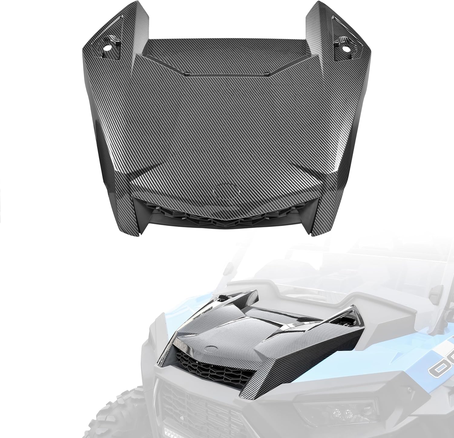 BRAND, CATEGORY, HOOD SCOOPS, UTVSXPERT, Turbo Hood Scoop for RZR XP 1000 19-23, Carbon Fiber Pattern Hood Scoop Vent Air Intake Kit for Polaris RZR XP 1000/ XP 4 1000/ TURBO XP 4 / TURBO S 2019-2023 Accessories