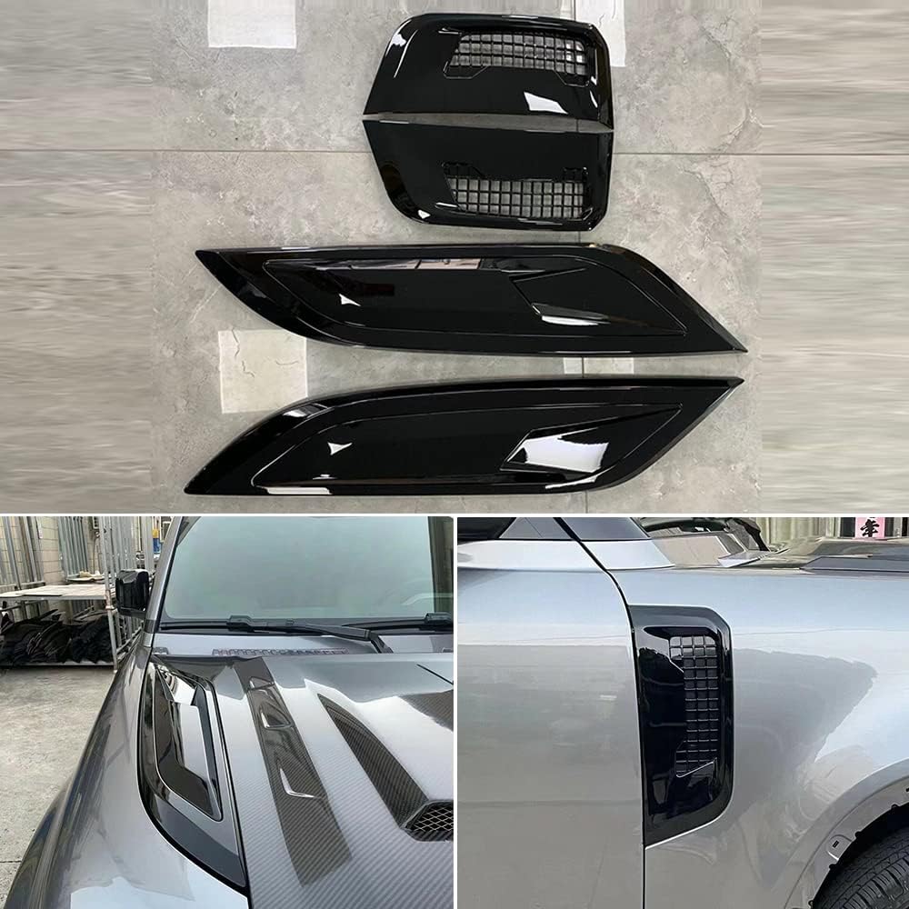 BRAND, CATEGORY, GRILLES, URP, URP 4Pcs Front Side Hood Vent Mesh Grille Fit for Land Rover Defender 2020 2021 2022