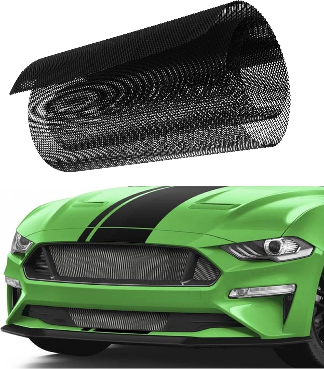 BRAND, CATEGORY, GRILLES, TAIMMACH, 1pc Black 40x13 Inch Car Grill Mesh Painted Aluminum Alloy Grille Mesh Roll Compatible with Bumper Hood Vent Vehicle Open Universal