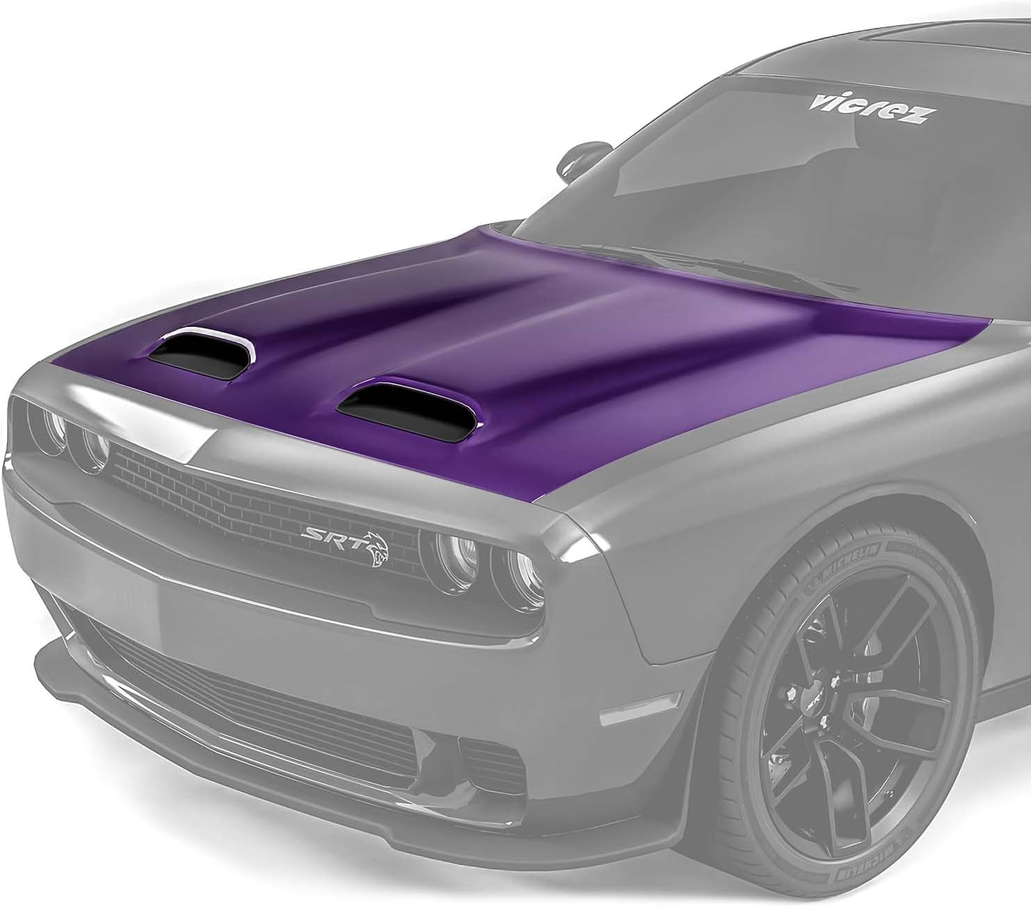 BRAND, CATEGORY, HOODS, VICREZ, Vicrez Redeye Style Hood W/Air Vent Scoop vz102320 compatible with Dodge Challenger 2008-2023