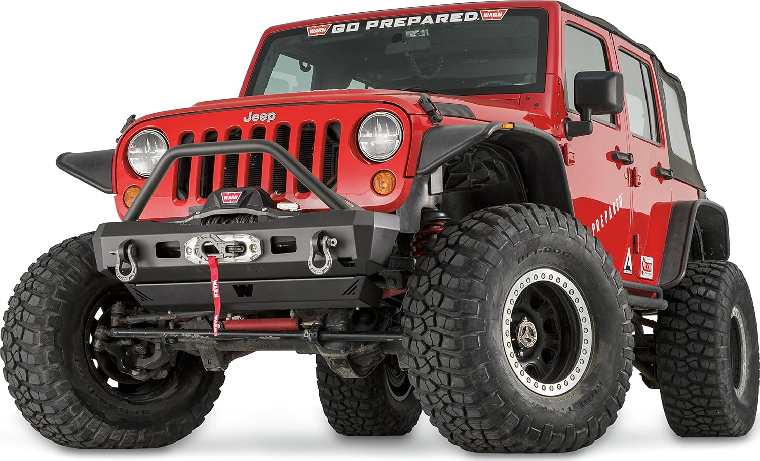 BRAND, BUMPERS, CATEGORY, WARN, WARN 101410 Elite Series Stubby Front Bumper for Jeep JK Wrangler, Without Grille Guard Tube