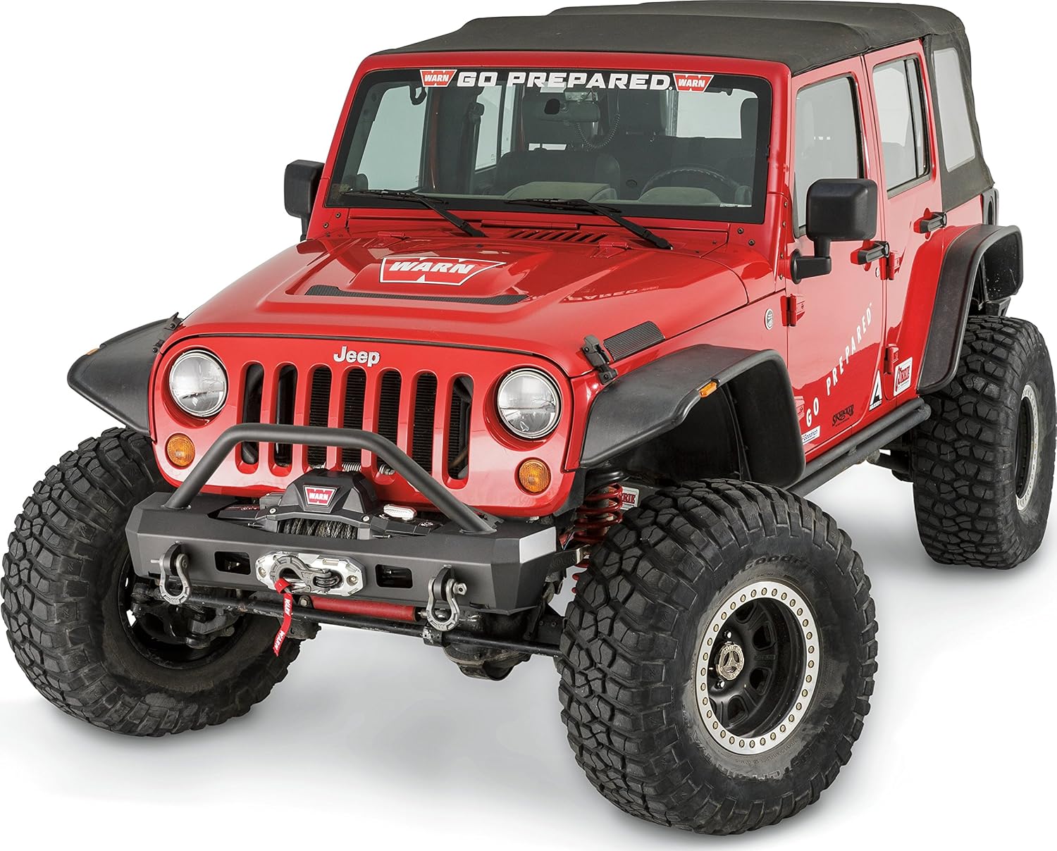 BRAND, BUMPERS, CATEGORY, WARN, WARN 101410 Elite Series Stubby Front Bumper for Jeep JK Wrangler, Without Grille Guard Tube