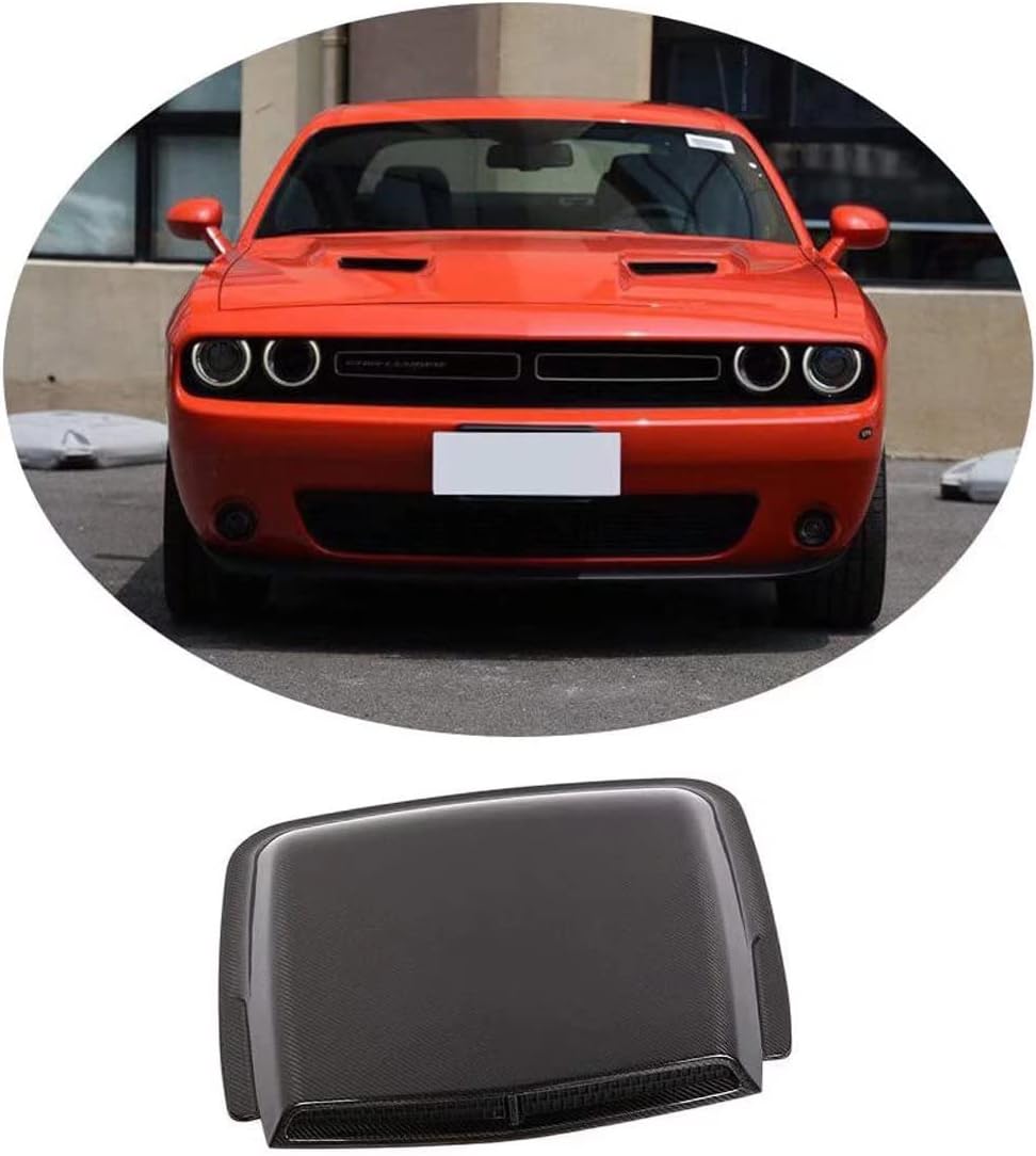 BRAND, CATEGORY, HOOD SCOOPS, XTT, XTT Hood Air Scoop fits Dodge Challenger Coupe 2015-2019 Customized GT Carbon Fiber CF Front Fender Vent Stickers Trims Car Accessories