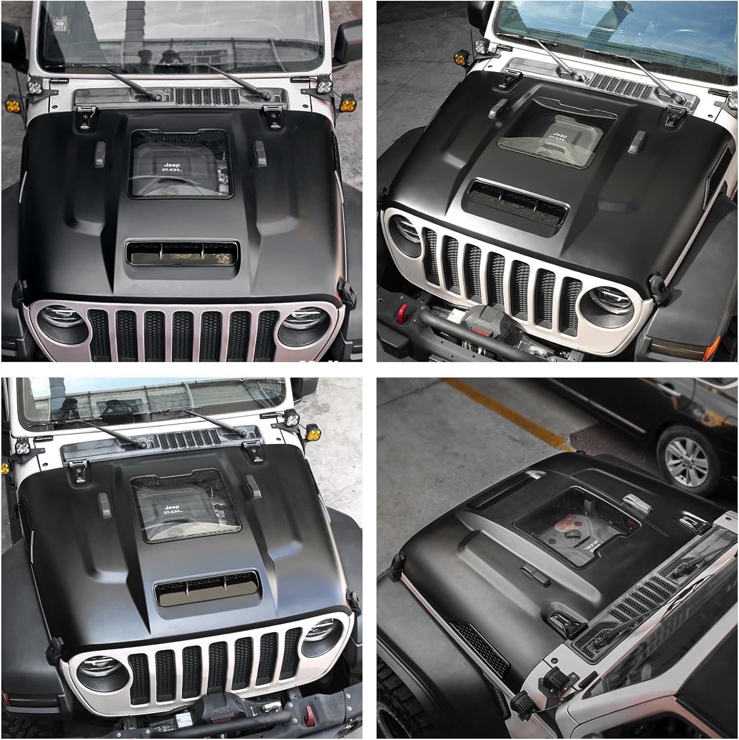 BRAND, CATEGORY, HOODS, Z8, Z8 Space Capsule Hood Heat Dispersion Hood Compatible with 2018-2024 Jeep Wrangler JL JLU & 2020-2024 Gladiator JT Replacement Hoods(Not Fit Mojave and 392 Models)