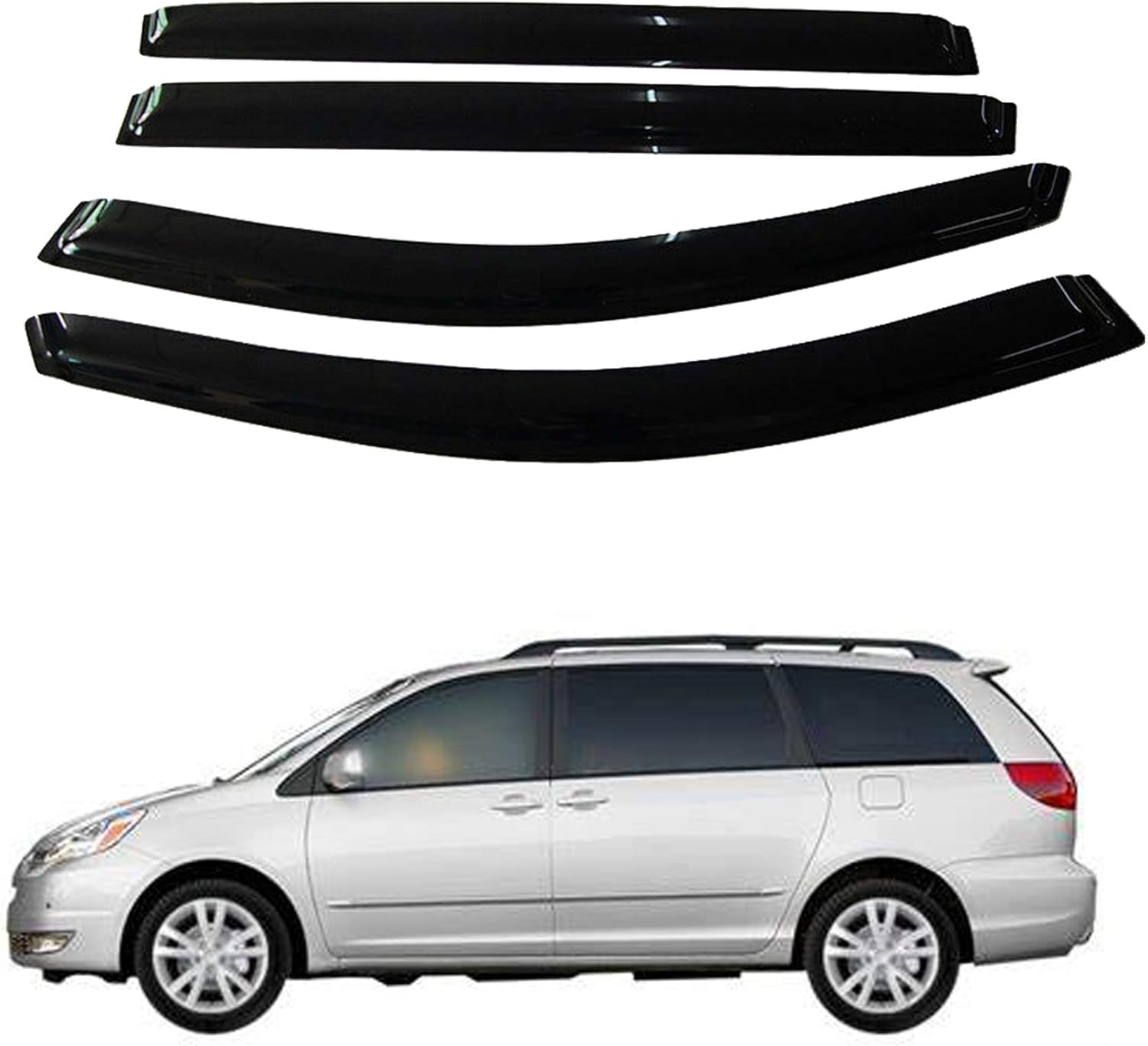 BODY, BRAND, CATEGORY, MUNIRATER, munirater Side Window Vent Visor Rain Deflector Guard Replacement for 2004-2009 Toyota Sienna